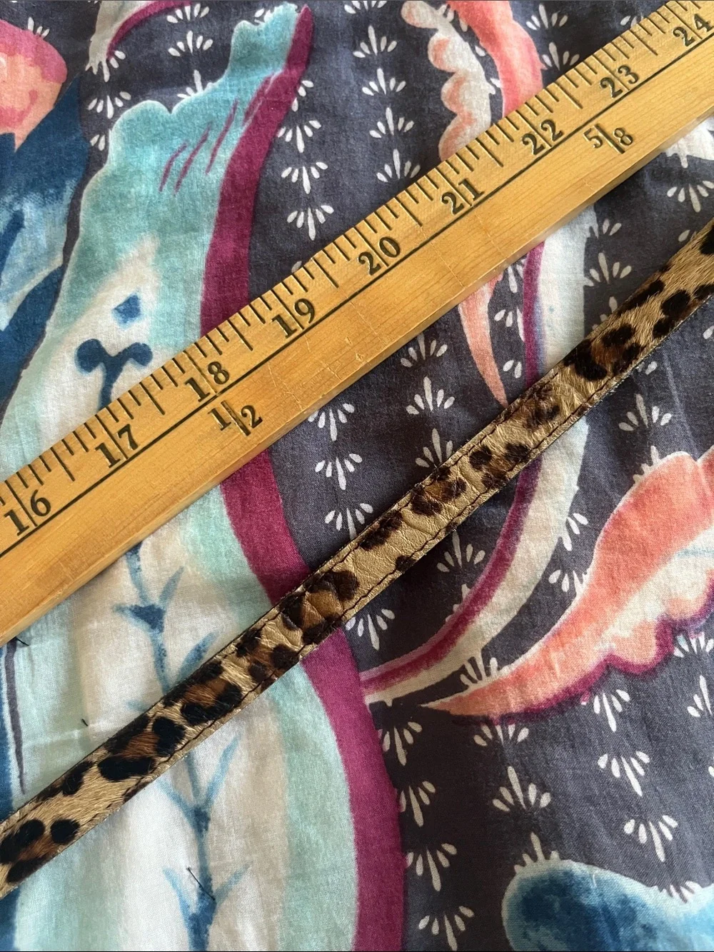 Faux fur Leopard Print Skinny Belt in Brown and Black